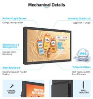 Écran d'affichage numérique LCD extérieur étanche IP65 de 32 pouces, équipement publicitaire
