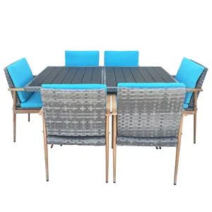 Original New Design Made in China Indoor Outdoor Rattan Furniture Work Dining Leisure Comfortable and Easy Tables and Chairs