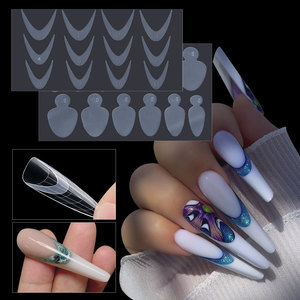 12 Formes d'Ongles Françaises en Silicone, Motifs Feuille d'Érable et Cœur, Autocollants Fins Imperméables pour Manucure - Product Image 1
