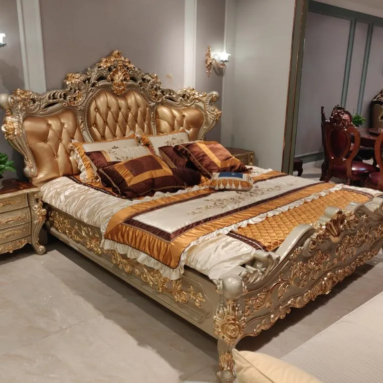 Hoge Kwaliteit Slaapkamer Hotel Sets Luxe Koning Koningin Hout Lit Size Slaapkamer Sets Bed Meubels Hotel Bedden King Bed