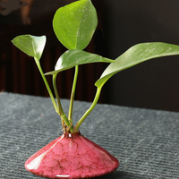 Vases en céramique réactifs au four faits à la main en gros, lot de 6 mini-vases en céramique, décoration zen moderne pour la maison et le bureau, plantes hydroponiques