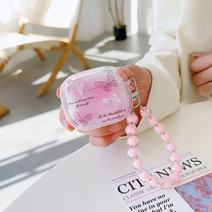 Para <span class=keywords><strong>Airpods</strong></span> 1 2 3 <span class=keywords><strong>Pro</strong></span> Anti-caída suave TPU creativo Rosa mariposa colgante con llavero auricular funda protectora Cove para <span class=keywords><strong>Apple</strong></span> - Product Image 4