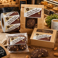 Étiquettes brillantes sans BPA pour emballages de chocolats aux amandes épaisses, autocollants professionnels en rouleau pour produits