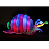 Ballon publicitaire géant gonflable lumineux LED de 9,5 m en forme d'escargot, modèle animal gonflable pour événements extérieurs