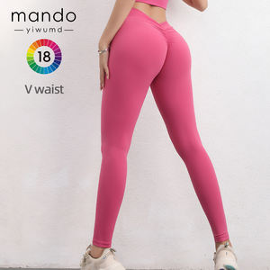Leggings Sexys de Cintura Alta en Forma de V, 80% Nailon, 20% Elastano, de Alta Calidad, Pantalones de Yoga y Pilates para Mujer - Product Image 4