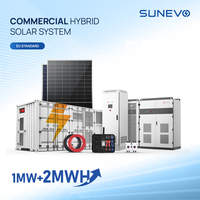 Système de stockage d'énergie solaire connecté au réseau Sunevo 500 kW 1 MW 2 MWh avec batterie LiFePO4 longue durée de vie, conçu pour les utilités
