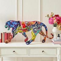Offre Spéciale : Décoration Créative en Résine, Léopard en Marche, Style Européen, Feng Shui Minimaliste pour Maison et Bureau