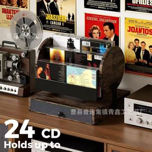 ชั้นวางซีดีไม้ 3 ชั้น พร้อมลิ้นชักเก็บของ สำหรับใช้บนโต๊ะทำงาน - Product Image 4