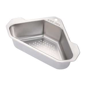 Panier de vidange triangulaire pour évier en acier inoxydable 304 avec ventouse, passoire de cuisine pour légumes et aliments - Product Image 5