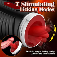 Potente máquina de vibración de garganta profunda con succión, masturbador eléctrico automático con lengua simulada para hombres.