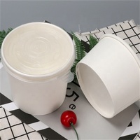 Gobelet à soupe jetable en papier kraft blanc à paroi simple avec couvercle en plastique pour vin et boissons gazeuses