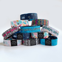 Bracelets élastiques en polyester NFC RFID avec logo personnalisé, étiquette tissée, écologiques et durables pour les festivals et événements