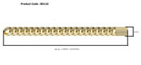 Bracelet à maillons cubain style hip hop avec clous en diamant pour homme en or jaune 10 carats