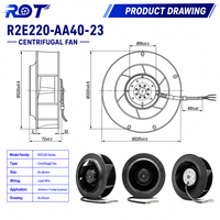 Ventilador Centrífugo Industrial de CA R2E220-AA40-23 230V para HVAC, Manejo de Aire, Enfriamiento, Alto Flujo de Aire, Diseño Duradero, Flujo de Aire Estable