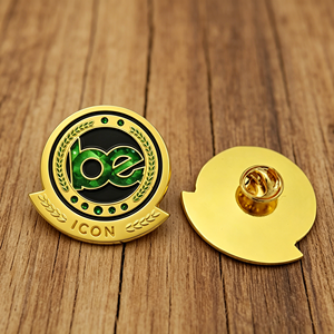 Pin de Solapa Personalizado con Icono Esmaltado y Baño de Oro, Insignia Metálica Verde/Negra con Diamantes de Imitación para Premios Corporativos - Product Image 3