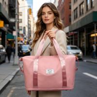 Fournisseur de sacs de voyage en nylon durables – Sac de sport extensible avec compartiment à chaussures séparé, logo personnalisé, faible MOQ, vente en gros