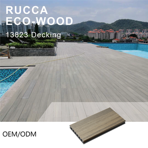 Contemporanea tavola di plastica trasparente in <span class=keywords><strong>legno</strong></span> e plastica composita Decking WPC Co estrusione pavimenti <span class=keywords><strong>per</strong></span> esterni tavole 138*23mm disponibili - Product Image 5