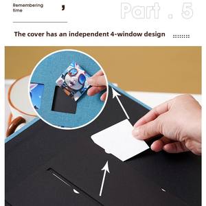 <span class=keywords><strong>Album</strong></span> <span class=keywords><strong>photo</strong></span> auto-adhésif en lin de grande capacité avec fenêtre pour la photographie en studio de bricolage - Product Image 4