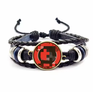 Großhandel Retro Geflochtener Leder-Schlüsselanhänger mit Mehrschichtigen Steinen für US-Football-Teams, Karabiner-Schlüsselanhänger mit Stoff und Aufdruck, Modisch - Product Image 6