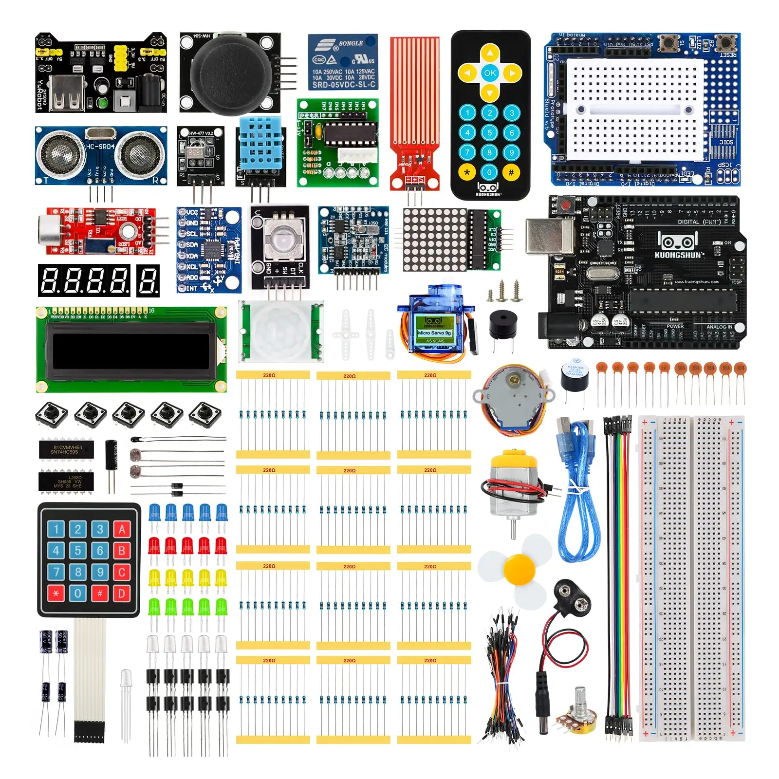 Componentes de circuito electrónico Actualización de kit de aprendizaje Kits de inicio de placa de desarrollo para Ardui Ide Programación Diy Kit para Arduino