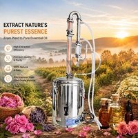 Distillateur à vapeur d'huiles essentielles en acier inoxydable 15L, homologué CE, qualité alimentaire, grande installation de distillation, aromathérapie, exportation commerciale