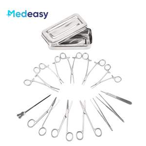 Hochwertiges 13-teiliges chirurgisches Basic Minor Surgery Kit mit chirurgischen Instrumenten Pinzette Schere Nadelhalter Set für das Training - Product Image 1