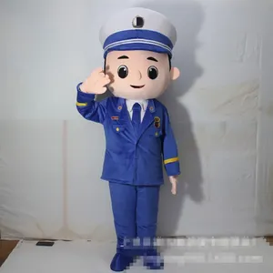 Baige mainan maskot pria Polisi Pemadam Kebakaran gaya baru kostum Cosplay maskot karakter kartun untuk dewasa