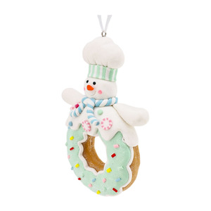 Handmade Polymer Clay <b>Mini</b> PVC <b>Christmas</b> Snowman Doughnut Bread Pendant Creative Design Hanging Decor for <b>Christmas</b> <b>Tree</b> Factory - Product Image 5