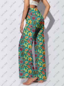 Leggings a Vita Elastica e Gamba Larga Indispensabili per Donne, Abbigliamento Sexy per Casa e Opzione Confortevole per Streetwear, Pantaloni Personalizzabili - Product Image 3