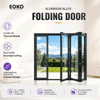 Porte patio pliante EOKO en aluminium avec verre trempé double vitrage insonorisé, taille personnalisée, porte pliante en aluminium pour balcon de maison