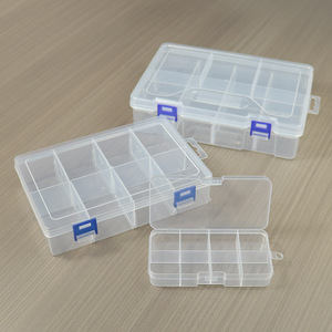 Transparent Plastic Storage <b>Box</b> 8 Compartment <b>With</b> <b>Lid</b> For Jewelry Hardware Desktop Organizer - Product Image 3