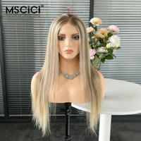 Perruque Lace Front HD Invisible 13x6 Cheveux Vierges Transparente Blond Cendré Lisse 100% Humain Longue Longueur Densité Personnalisable