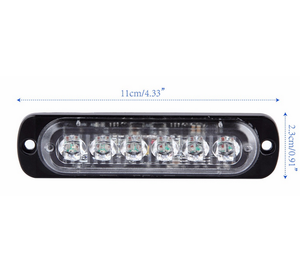 Barre lumineuse stroboscopique mini 18W 6 LED, haute puissance, luminosité élevée, feux de <span class=keywords><strong>calandre</strong></span> pour ambulance, camion de pompiers, camion lourd, 12-24v, état neuf - Product Image 4