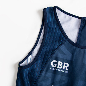 <span class=keywords><strong>Combinaison</strong></span> <span class=keywords><strong>de</strong></span> <span class=keywords><strong>triathlon</strong></span> sans manches aérodynamique personnalisée <span class=keywords><strong>de</strong></span> haute qualité Dlue pour femmes - Product Image 6