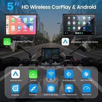 Monitor para Motocicleta Bestsonic de 5 Pulgadas, Navegación GPS Portátil, Carplay y Android Auto Inalámbricos, Pantalla Táctil Impermeable IP67