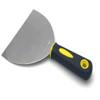 Couteau à mastic flexible à lame large en acier inoxydable industriel de 6 pouces, manche ergonomique en plastique pour racler et étaler les surfaces murales et de sol