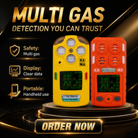 Détecteur multi-gaz intrinsèquement sûr O2 CO NO2 avec alarme sonore, visuelle et vibrante, batterie rechargeable, type diffusion