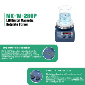 Trí Tuệ MX-W-280P kỹ thuật số từ đĩa hâm khuấy, 280 ° C Max Temp, 1500rpm, LED hiển thị, pt1000 cảm biến tương thích - Product Image 5