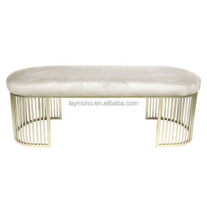 Laynsino, el más nuevo diseño, muebles de oficina para el hogar, dormitorio moderno, Banco otomano de terciopelo, Banco de cama con marco de <span class=keywords><strong>Metal</strong></span> para sala de estar - Product Image 2