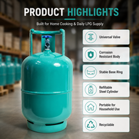 Bouteille de gaz GPL de 11 kg, personnalisable, rechargeable, recyclable, portable, résistante à la corrosion, stable, pour les distributeurs de gaz