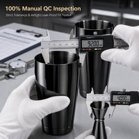 Ensemble de shakers à cocktails Boston en gros, ensemble de barware en acier inoxydable 3 pièces 830ml 530ml, shaker à cocktails Boston avec doseur