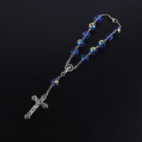 Chapelet de perles de cristal multicolore de haute qualité avec chapelets chrétiens Maria collier en métal Bracelet de perles de verre 10MM