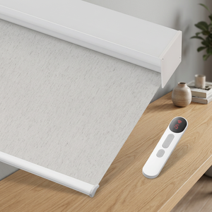 Persianas Verticales Modernas Motorizadas Eléctricas Ecológicas, Cortina Opaca Impermeable de Tela Lisa para Ventana Francesa - Product Image 3