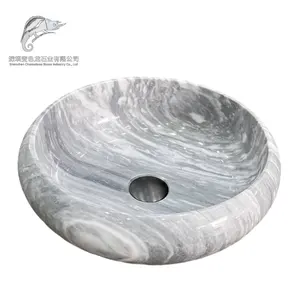 Cararra white countertop sink, bathroom vanity basin polished surface Above Counter Basin customized mass factory price