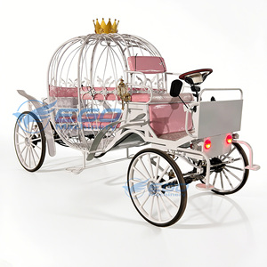 Carruaje de Caballos Eléctrico Moderno Personalizado de Acero Hueco con Diseño de Calabaza, Equipo de Servicio para Bodas Estilo Cenicienta, Blanco, para 4-6 Personas, de Alta Resistencia - Product Image 2