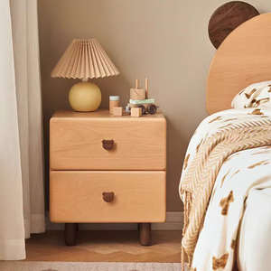 Mesa <span class=keywords><strong>de</strong></span> <span class=keywords><strong>Noche</strong></span> con Asa <span class=keywords><strong>de</strong></span> Cabeza <span class=keywords><strong>de</strong></span> Oso Adorable, Hecha <span class=keywords><strong>de</strong></span> Madera Maciza, para Dormitorio Pequeño, Gabinete <span class=keywords><strong>de</strong></span> Almacenamiento - Product Image 2