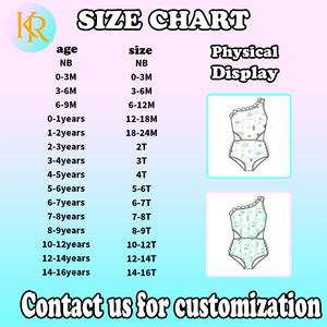 KR Mädchen Einteiliger Sommer-Bikini für Kinder Lässiger Schnür-Badeanzug mit Aufdruck Baby-Badeanzug - Product Image 4