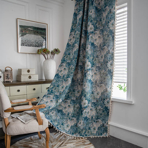 Rideaux Jacquard Avec Glands Salon Rideaux D'extérieur Tissu Oriental <span class=keywords><strong>Japonais</strong></span> Porte Rideaux Panneaux Vintage - Product Image 5