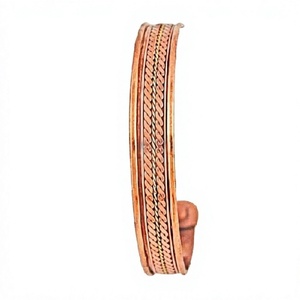 High Quality Women's Classic Fashionable Cuff <b>Bracelet</b> Brass Twisted Wire <b>Copper</b> Brass Metal Handicrafts India for - Product Image 1