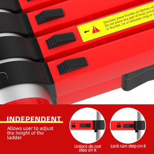 6 ft bước thang kim loại thép không gỉ xương cá thang đôi kính thiên văn mở rộng thang di động - Product Image 4